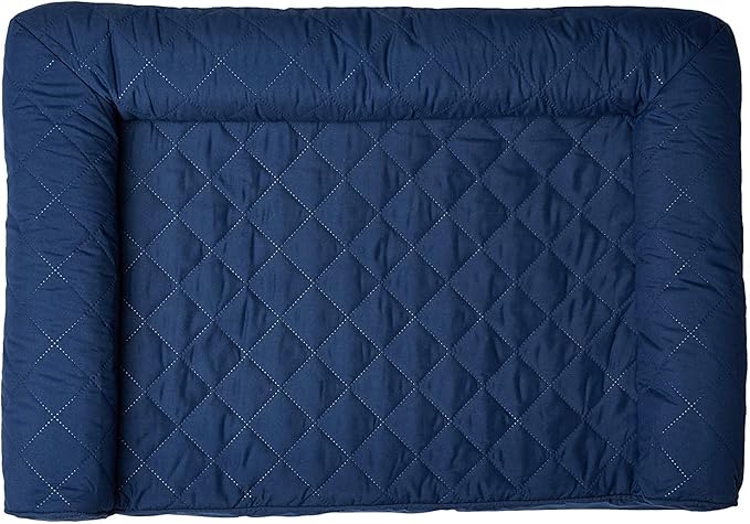 Furhaven Orthopedic Dog Bed for Medium/Small Dogs w/ Removable Bolsters & Washable Cover, For Dogs Up to 35 lbs - Quilted Sofa - Navy (Blue), Medium-PawvioPets