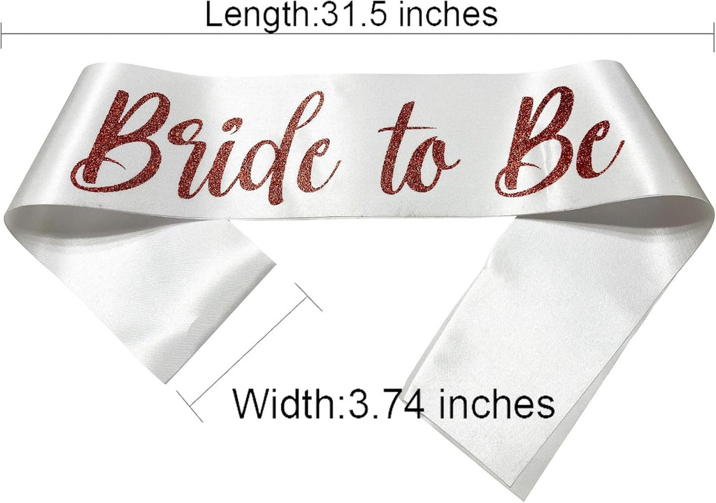 Bride to Be Sash, Bride Sash Bachelorette Party Bridal Shower Sashes Bachelor Decorations Just Married Gift Engaged Decor Accessories,White Red