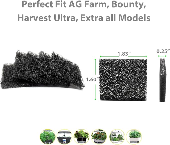 24-Pack Pump Filter Sponge Compatible with AG Garden Harvest, Bounty, Farm, Extra, Ultra All Models, Replacement Pump Filter Accessories-PawvioPets