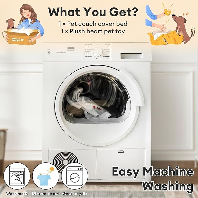 FUNNY FUZZY Pet Fluffy Fuzzy Couch Cover, Calming Washable Dog Bed Sofa Protector Pets Mat for Small Dogs and Cats (Grey,27.56 × 24.02 × 5.51 in)-PawvioPets