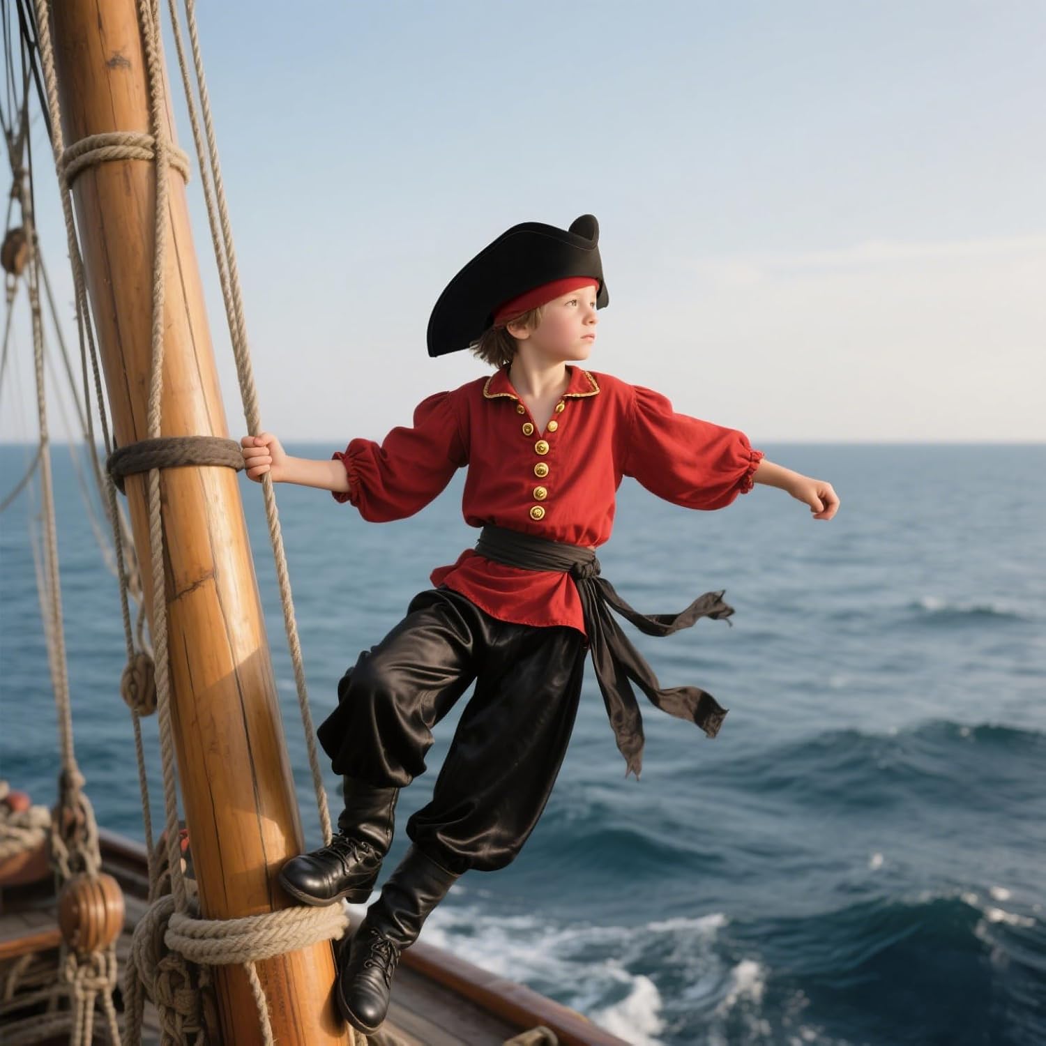 HOMELEX Pirate Hat for Kids Colonial Tricorn Halloween Adult Revolutionary war Costume Accessory