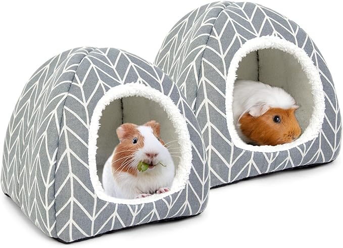 2 Pack Guinea Pig Hideout Bed Rabbit House Cave Accessories Cozy Hide-Out for Bunny Hedgehog Ferret Chinchilla&Other Small Animals-PawvioPets