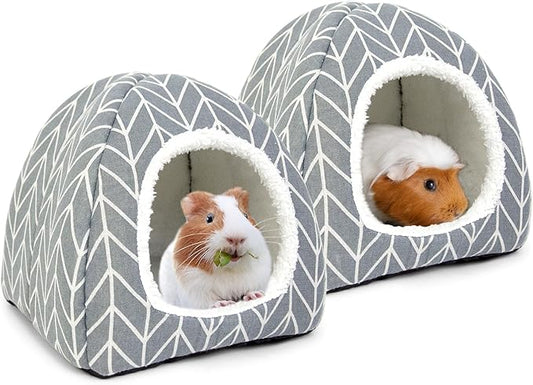 2 Pack Guinea Pig Hideout Bed Rabbit House Cave Accessories Cozy Hide-Out for Bunny Hedgehog Ferret Chinchilla&Other Small Animals-PawvioPets