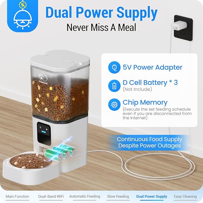 Automatic Cat Feeder with Slow Feed: 5G WiFi Automatic Dog Feeder with APP Control, 7L Auto Cat Food Dispenser with Alexa for Multiple Pets, Detachable for Easy Cleaning - 29 Cup-PawvioPets