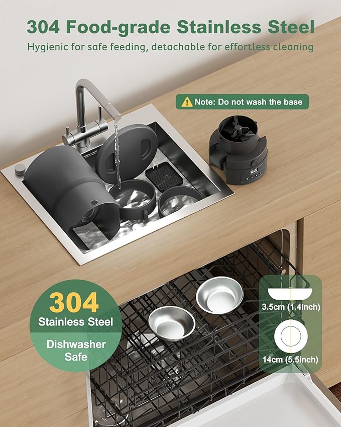 Gimars 5L Automatic Cat Feeder for 2 Cats, Programmable 1-6 Meals Cat Food Dispenser with Stainless Steel Bowl, Easy Setup, Dual Power Supply,10s Meal Call Timed Pet Feeder for Cats and Small Dogs-PawvioPets