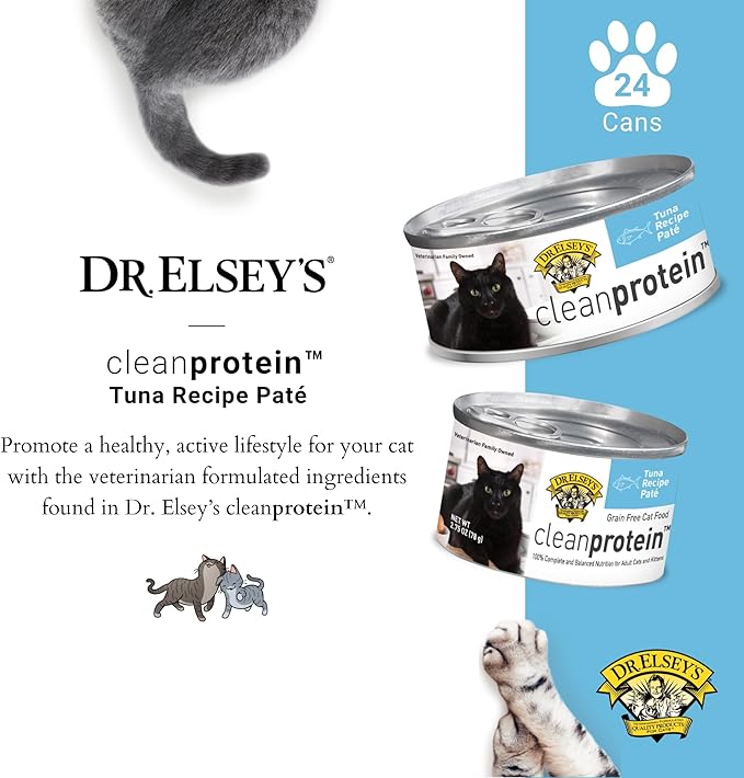 Dr. Elsey's cleanprotein Tuna Recipe Wet Cat Food (Case of 24), 2.75 oz Canned Food-PawvioPets