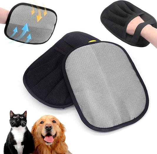 2025 New Upgraded Electrostatic Pet Hair Removal Gloves - Reusable Cat Hair Remover & Dog Hair Removal Mitt with Elastic Cuff & Finger Loops for Furniture, Bedding, Car (2pcs)-PawvioPets