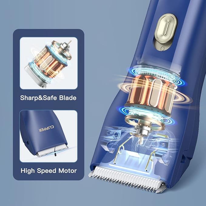 Dog Cat Home Hair Waterproof Clipper Portable Electric USB Rechargeable Pet Grooming Tools Low Noise Shaver Cordless Trimmer for Small and Large Pets-PawvioPets