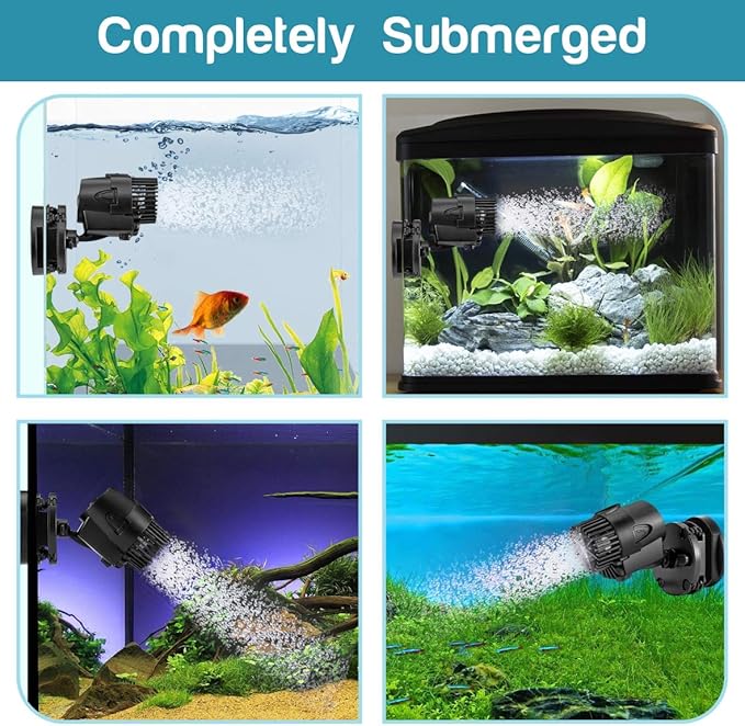 AQQA Wave Maker Pump, 530GPH Aquarium Circulation Pump 360 Degree Rotatable Submersible Powerhead Pump with Magnet Suction Base for Marine and Freshwater Aquariums（3W)-PawvioPets