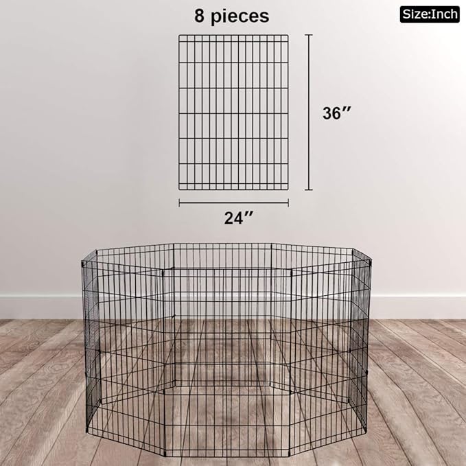 BestPet 36" Tall Dog Playpen Crate Fence Pet Kennel Play Pen Exercise Cage-PawvioPets