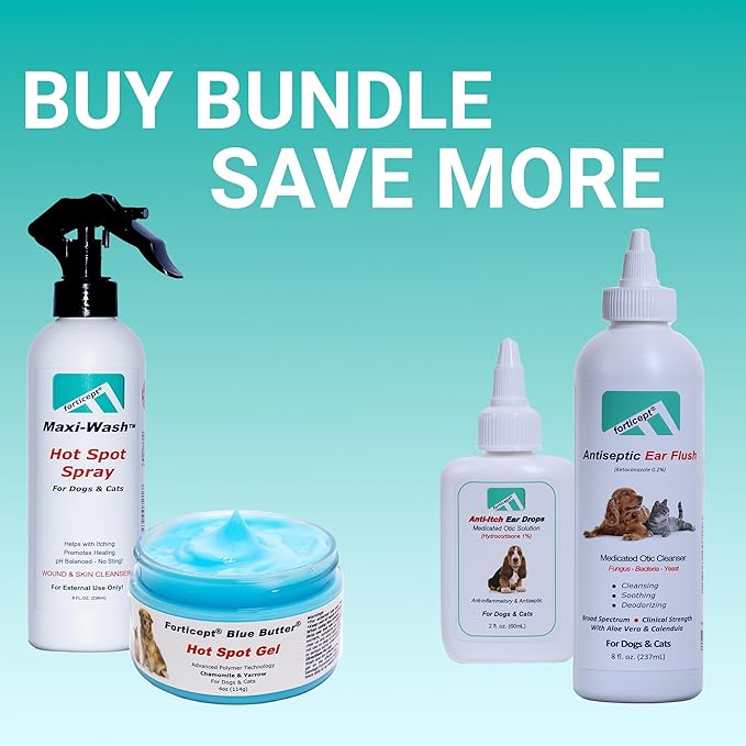 Forticept Blue Butter – Hot Spot Treatment for Dogs | Dog Wound Care | Skin Yeast Infections, Ringworm, Cuts, Rashes, First Aid Veterinary Strength Topical Ointment 4oz-PawvioPets
