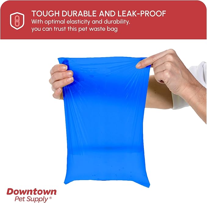 Downtown Pet Supply Dog Waste Bags (1000 CT - Rainbow Bags & 2 Dispensers) Clips to Dog Leashes & Harnesses - Poop Scoop Bags are Leak-Proof & Unscented-PawvioPets