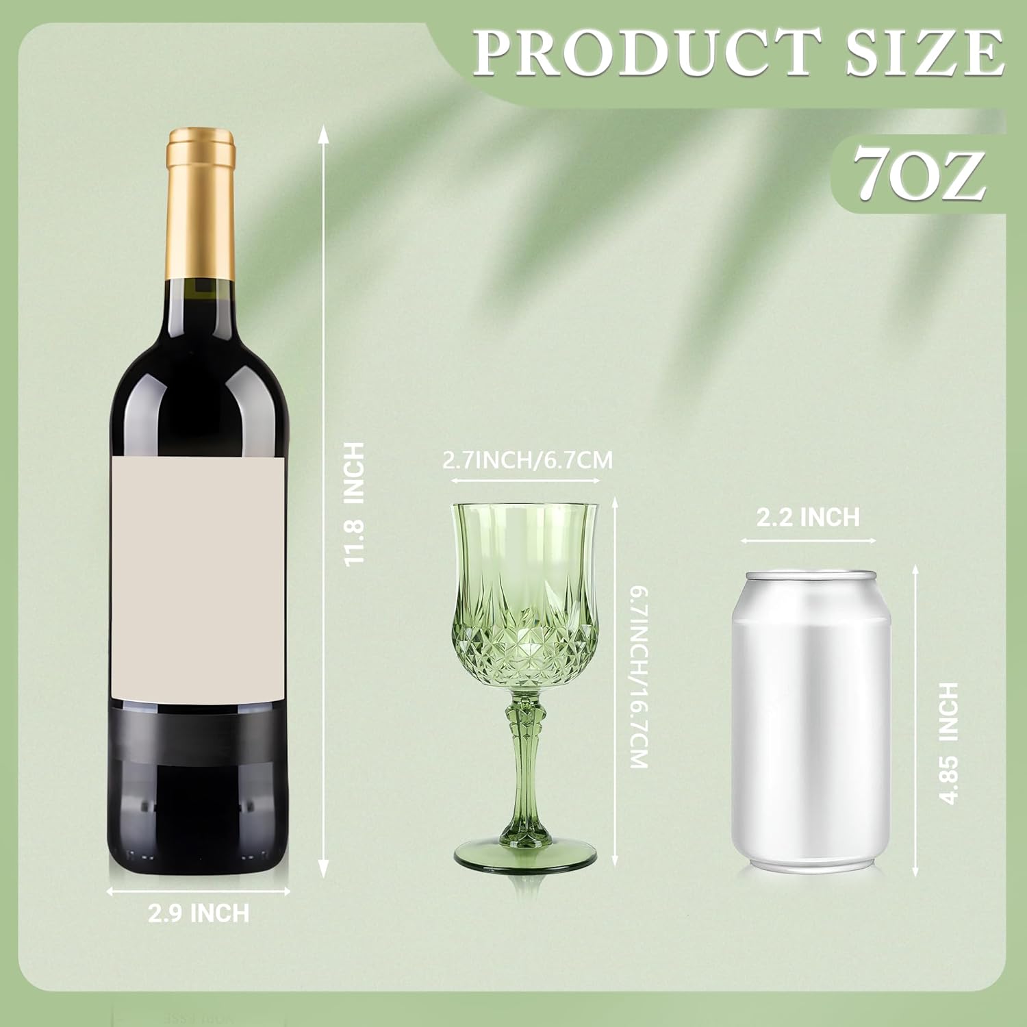 Plastic Wine Glasses，Plastic Goblets Vintage Style Cordial Drinking Glasses for Wedding Reception, Grand Event Party Supplies (48, New Green)