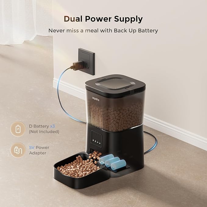 Espelho Automatic Cat Feeders WiFi: Food Dispenser with App Control 2.4Ghz WiFi- Smart Timed Cats Feeder with Voice Recorder| 4L Auto Pet Feeder for Cat and Small Dog- Up to 10 Meals per Day-PawvioPets