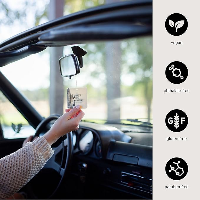 Broken Top Botanical Car Air Freshener Variety Pack, 6 Pack (2 Coconut Sandalwood, 2 Saguaro Cactus, 2 Sea Salt Surf)-PawvioPets