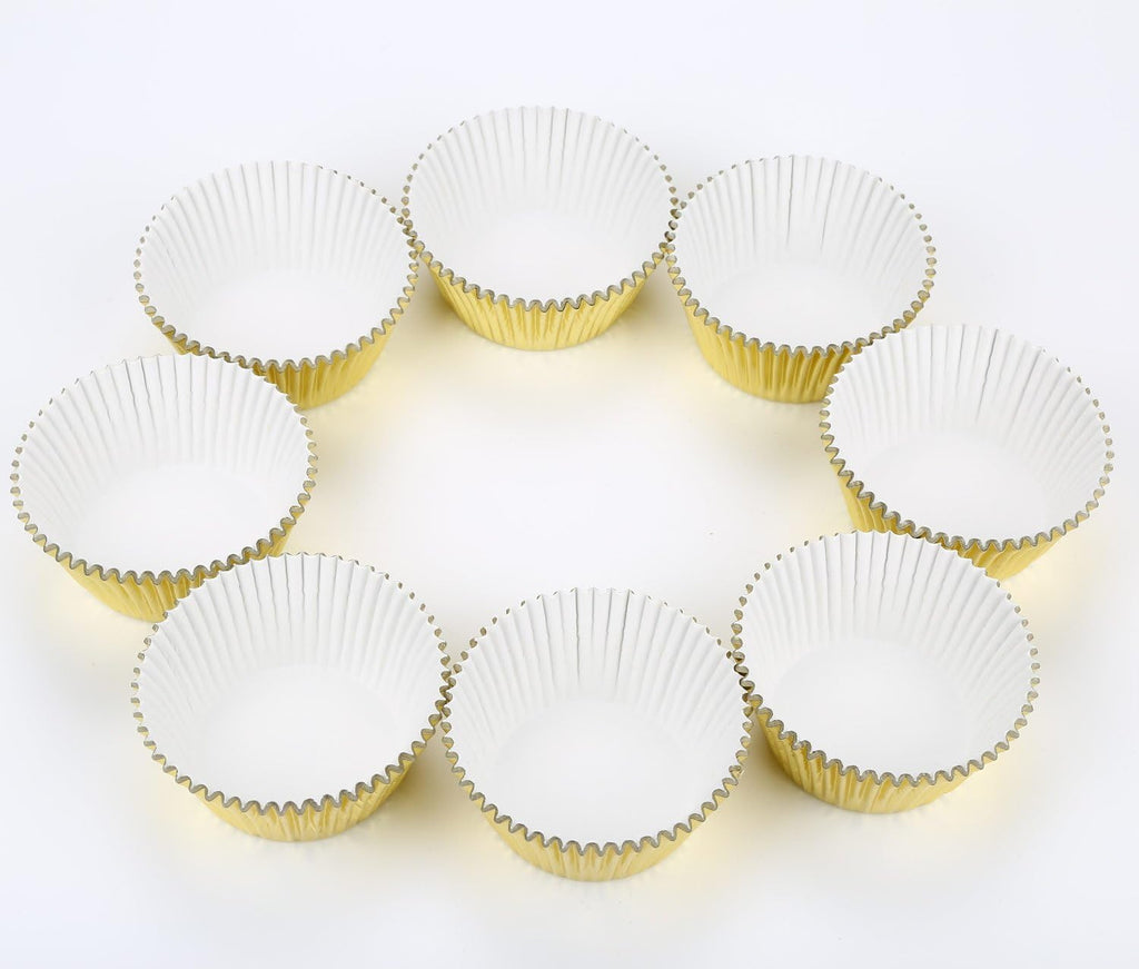Gifbera Standard Gold Foil Cupcake Liners Wrappers Metallic Baking Cups, 200-Count
