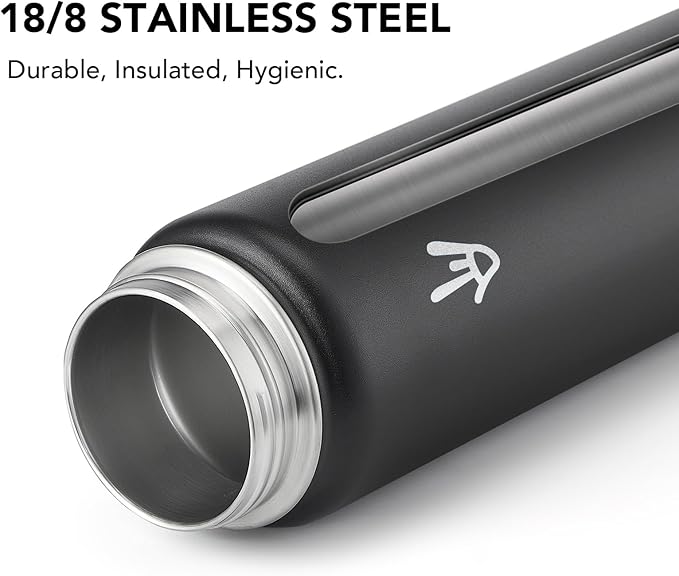 Enerbone 32 oz Insulated Water Bottle, Stainless Steel Bottle with Carrying Strap, Double-Wall Vacuum Insulation Design, Leakproof Sports Bottle with Straw, Keep Drinks Cold or Hot for Hours-PawvioPets