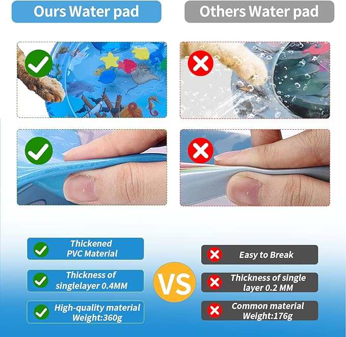 cat Cold pad, Portable Water-Filled cat and Dog, Interactive cat Toy, Suitable for All Kinds of Pets, Keeping Your Pets Cool in Summer-PawvioPets