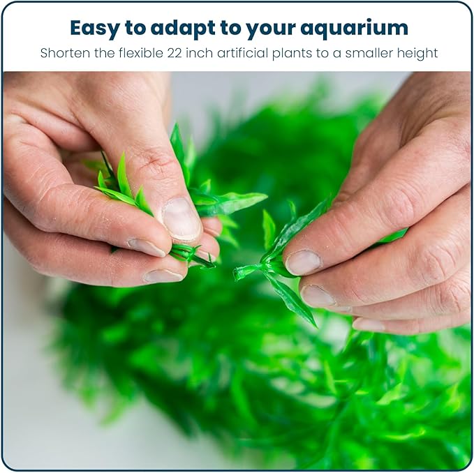 3PCS Artificial Aquarium Plants Set Extra Large - Big Natural Looking Plastic Decoration for Fish, Axolotl and Turtle Tanks – Tall Realistic Tank, Swamp and Pond Fake Plant Decorations.-PawvioPets