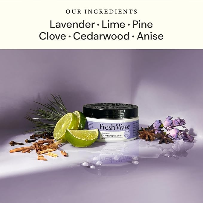 Fresh Wave Odor Removing Gel, Original 15 oz. & Lavender 7 oz.| Safer Odor Absorbers for Home | Natural Plant-Based Odor Eliminator | Every 7 oz. Lasts 15-30 Days | for Cooking, Trash & Pets-PawvioPets