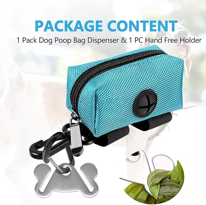 Dog Waste Bag Dispenser Pet Poop Bags Holder for Doggie Waste Bags Dispensers Soft Fabric Zipper Small Doggy Puppy Pouch for Leash Accessory Attachment with Carrier,Green-PawvioPets