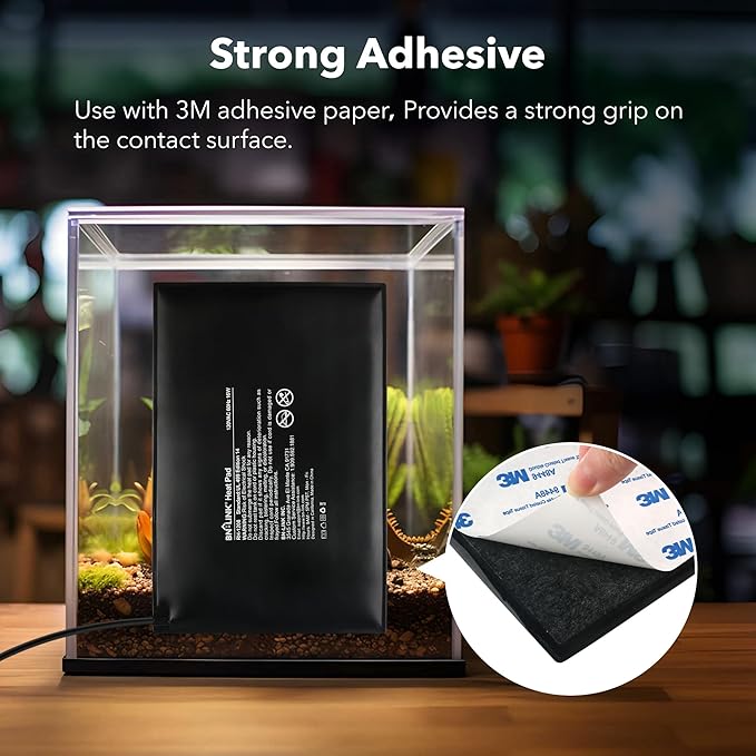 BN-LINK Durable Reptile Heating Pad 8" X 12" with Digital Thermostat Under Tank Heater Terrarium Warmer Combo Set for Turtles, Lizards, Frogs, and Other Reptiles-PawvioPets