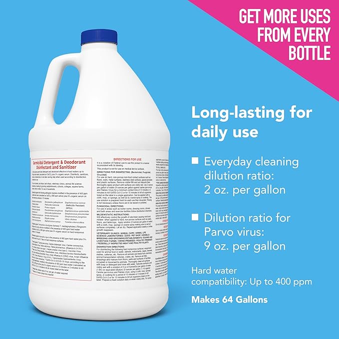 ATP KennelSol 1-Step Kennel Cleaner - 1 Gallon Liquid Disinfectant, Effective Against Bacteria and Viruses, Deodorizer Wintergreen Scent by Alpha Tech Pet-PawvioPets