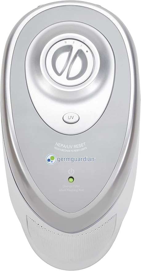 GermGuardian Air Purifier with HEPA 13 Filter, Removes 99.97% of Pollutants, Covers 743 Sq. Foot Room in 1 Hour, UV-C Light Helps Reduce Germs, 22 Inch, 2-Pack, White, AC4825W2PK-PawvioPets