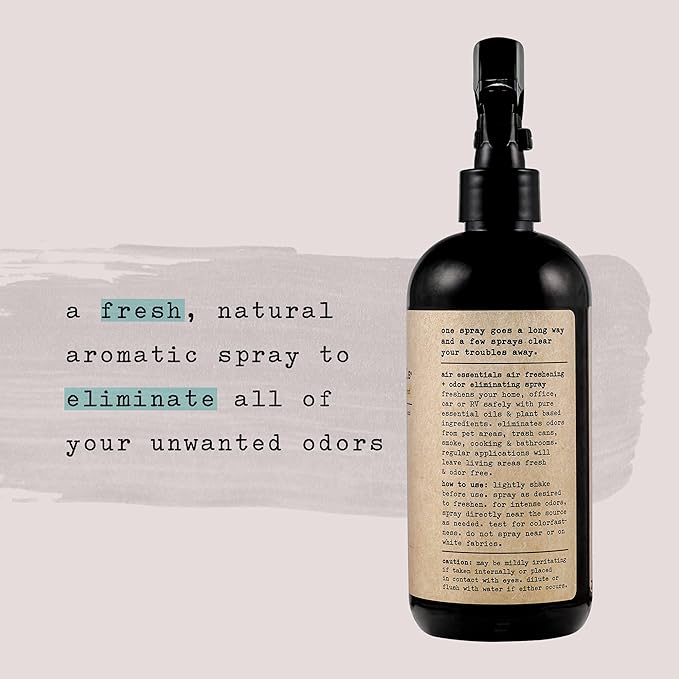 Air Essentials Air Freshener & Odor Eliminator Spray - 12 oz, Pack of 2 - Made with Pure Essential Oils - Lemon Burst Scent-PawvioPets