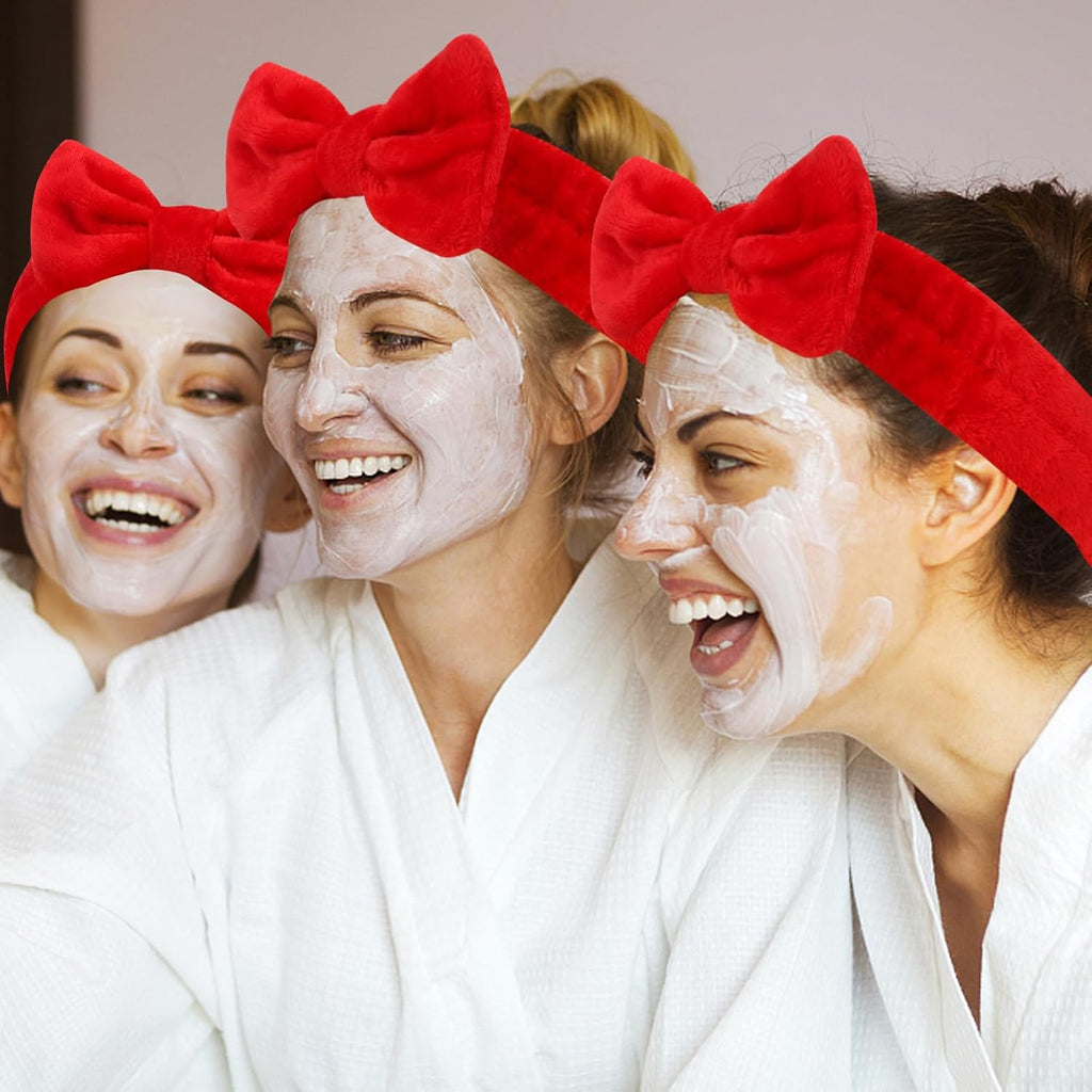 Semato 8 Pcs Red Spa Headband Skincare Headbands for Women Gifts and Party Supplies (red)