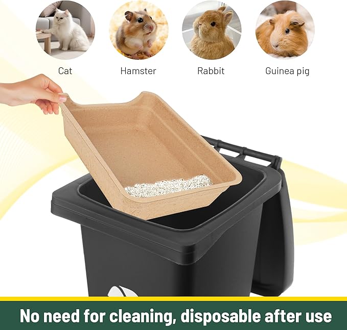 Disposable Litter Boxes for Cats, Low Entry Paper Litter Box, Paper Cat Litter Tray with One-time Pet Bath Towel Set （3PACKS with 1 Towel） for Travel on Weekends or Trips of Short Holidays-PawvioPets