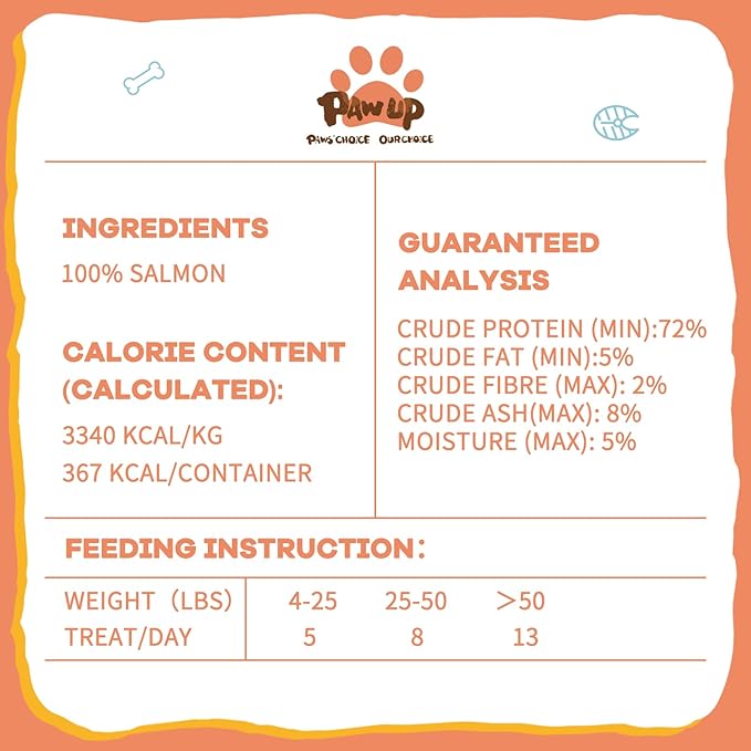 Freeze Dried Salmon Cat Treats, Single Ingredient Raw Cat Food Toppers, Healthy Training Treats for Dogs, Cats, 3.8 oz-PawvioPets