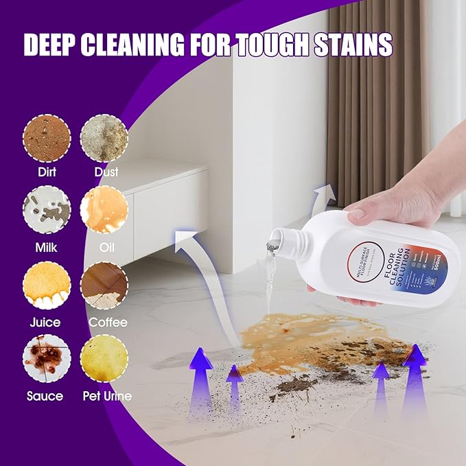 Floor Cleaning Solution Compatible with Tineco iFLOOR Series, All Robot Vacuums & Wireless Wet-Dry Mops, 4 Bottle Floor Cleaner Refill, Lavender Scent-PawvioPets