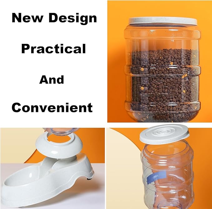 Automatic Dog Feeder and Water Dispenser Set for Large Dogs, 3 Gallon Gravity Dog Cat Food and Water Dispenser Set with Pet Food Bowl,Large Pet Food Water Dispenser Station-PawvioPets