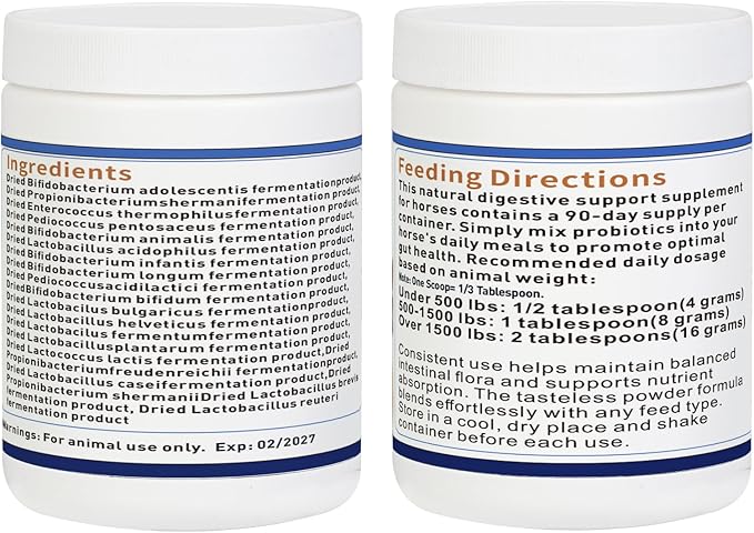 Probiotics for Horses Dietary Supplement, All-Natural Digestive System Maintenance Formula Equine Digestion Support Horse Health Supplements (90 Days)-PawvioPets