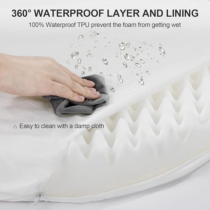 3.7 inch Thickened Orthopedic Dog Beds for Medium Dogs, Supportive Dog Sofa Bed with 28D Egg-Crate Foam, Removable Washable Plush Cover, Waterproof Lining, Half-Round Design for Puppy,Senior Dog-PawvioPets