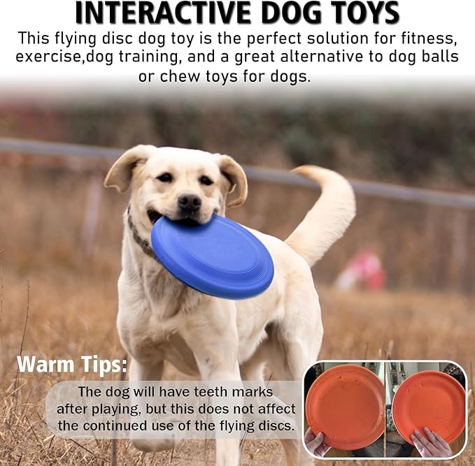 Dog Flying Disc (2 Pack) - Durable Rubber Flying Disc Dog Toy - 9.25" Indestructible Rubber Dog Flying Disc - Puncture Resistant & Bite Resistant Extremely - for Medium Large Dogs-PawvioPets