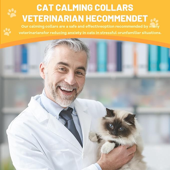 Calming Collar for Cats 4-Pack, Adjustable Water Proof Cat Pheromone Collar for Anxiety Relief, Vet-Recommended, 30-Day Stress Relief Grey-PawvioPets