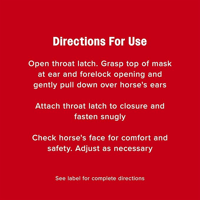 Farnam SuperMask II horse fly mask without ears, extended coverage, protects eyes from insects and debris, adjustable throat latch, Average Horse Size-PawvioPets