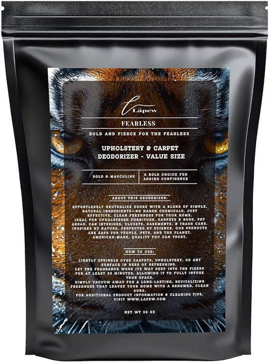 Fearless Carpet Freshener Powder Refill 36 oz | Powerful Odor Eliminator for Home | Upholstery Deodorizer | Carpet Deodorizer | Pet Urine | Cat Litter Box | Fierce Fragrance-PawvioPets
