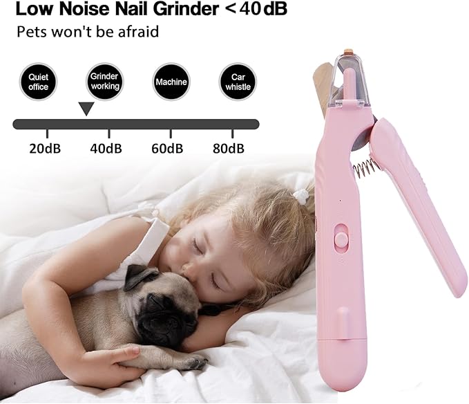 2 In 1 Pet Nail Clipper and Grinder, Professional Electric Rechargeable Pet Nail Fast Trimmer, Painless, Claw Care Grooming, Smoothing, Silent - Shockproof, For Small, Large Dogs & Cats, upgraded-PawvioPets