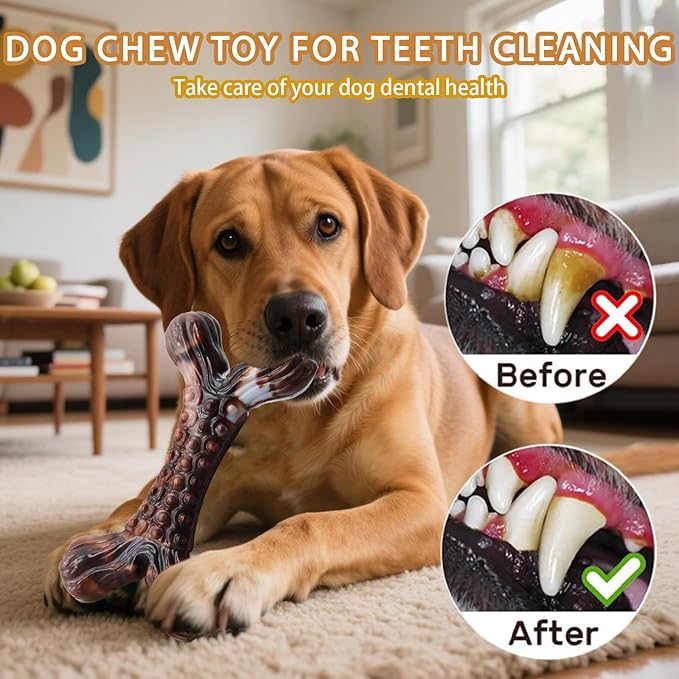 Magicorange 3-Pack Dog Chew Toys for Aggressive Chewers, Nylon Durable Dog Toys, Bacon Flavored Tough Bones Chew Toys-PawvioPets