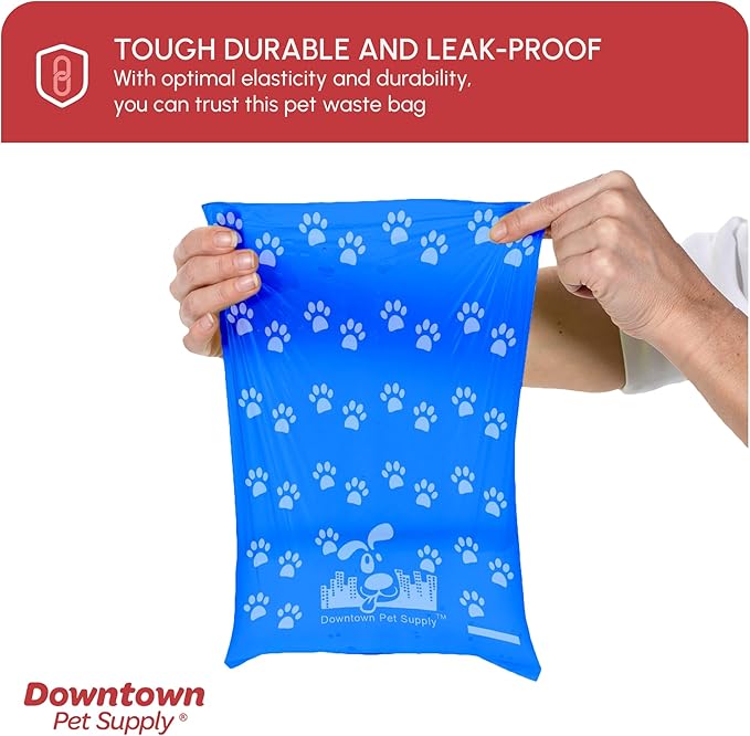 Downtown Pet Supply Rainbow Paw Print Poop Bags (2200 CT & 2 Dispensers) - Leak-Proof, Unscented, Clips to Leashes & Harnesses-PawvioPets