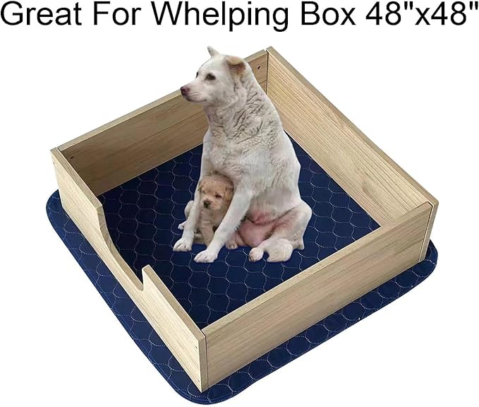 2Pack Pee Pads for Dogs Washable 53”x53”, Extra Large Puppy Pads Waterproof, Super Absorption, Anti Skid for Whelping Training-PawvioPets