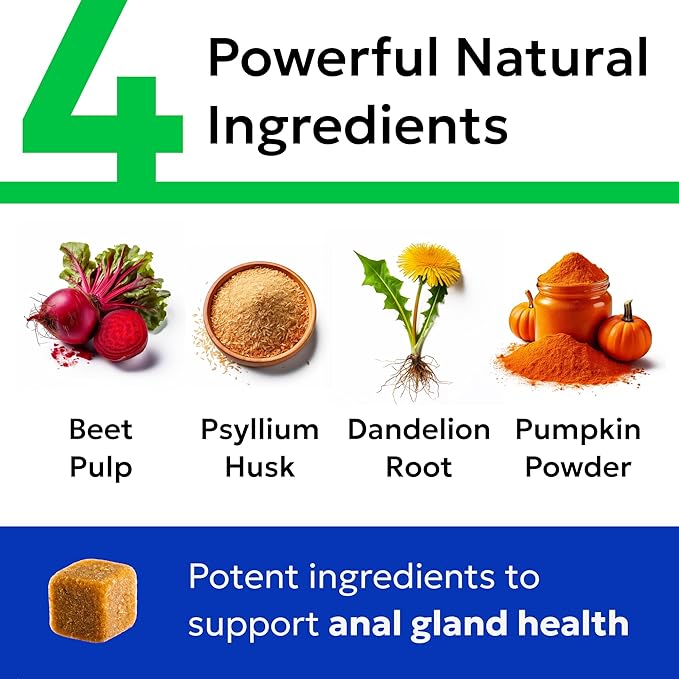 BARK&Spark Dog Anal Gland Treatment Chews - AnalGland Support Supplement - Stop Scoot & Reduce Odor with Prebiotics & Digestive Enzymes - Bacon Flavor, 120 Treats-PawvioPets