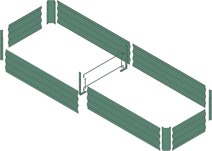 8x2x1ft Metal Raised Garden Bed Kit，Galvanized Garden Bed Box for Vegetables, Flowers, Herbs, and Succulents,120 Gallon Capacity - Green-PawvioPets