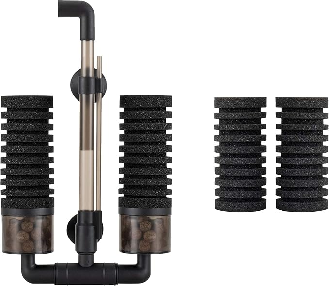 hygger Aquarium Double Sponge Filter, Comes with 2 Spare Sponges (S)-PawvioPets