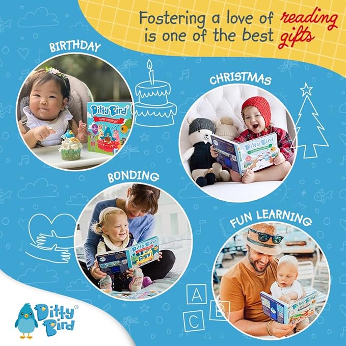 Ditty Bird Animal Songs Book for Toddlers – Interactive Sound Book with Baby Shark & More | Musical Board Book for 1-3 Year Olds | Fun, Realistic Animal Sounds | Sturdy Sensory Book for Baby-PawvioPets