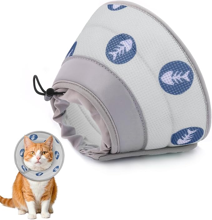 Cat Cone Collar Soft to Stop Licking After Surgery Cat Recovery Collar for Small Large Cats Adjustable Elizabethan Collar-PawvioPets
