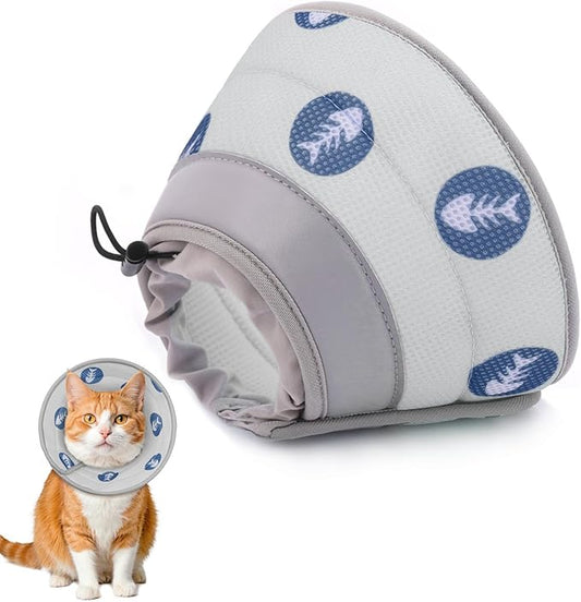 Cat Cone Collar Soft to Stop Licking After Surgery Cat Recovery Collar for Small Large Cats Adjustable Elizabethan Collar-PawvioPets